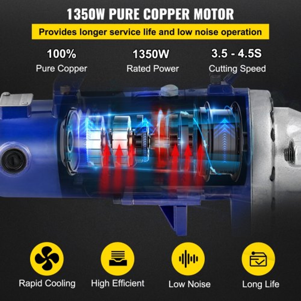 Rebar Cutter Electric Hydraulic, Cut Rebar in 4.5 Seconds, Industrial-Grade Cutter with Blades & Storage Case