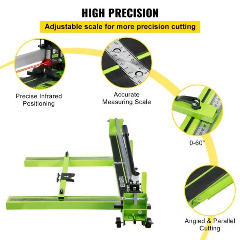 Manual Tile Cutter Hand Tool, Heavy-Duty Tile Cutting Machine w/ Laser Guide & Spare Cutter, Precision Porcelain Ceramic