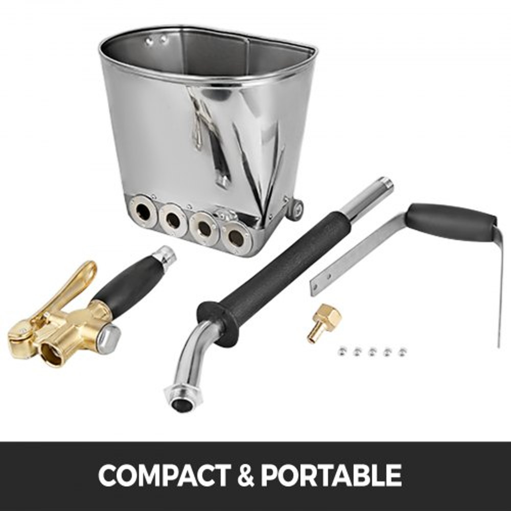 4-Jet Cement Mortar Spray Gun, 3HP Stucco & Plaster Sprayer for Walls & Ceilings | Manual Hopper Spray Gun