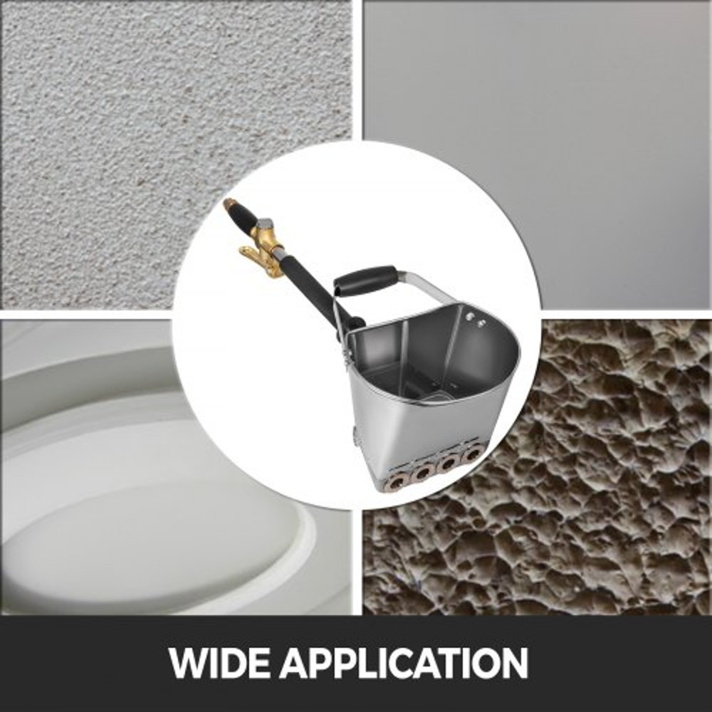 4-Jet Cement Mortar Spray Gun, 3HP Stucco & Plaster Sprayer for Walls & Ceilings | Manual Hopper Spray Gun
