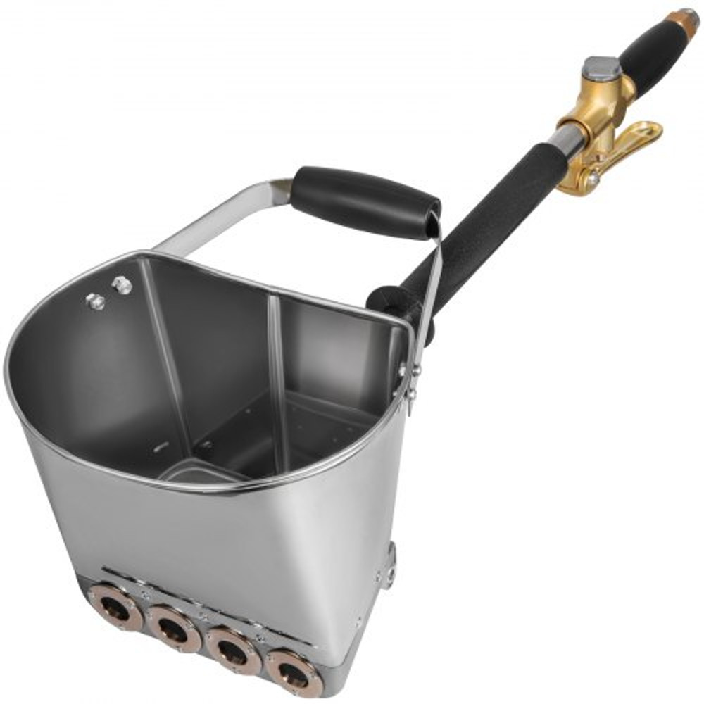 4-Jet Cement Mortar Spray Gun, 3HP Stucco & Plaster Sprayer for Walls & Ceilings | Manual Hopper Spray Gun