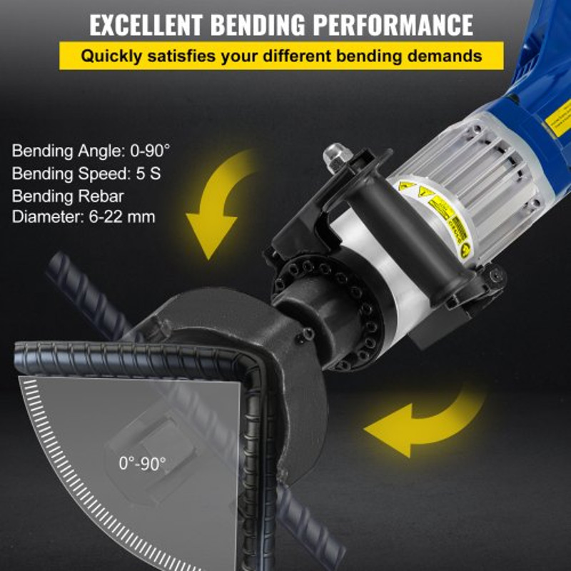 22mm Electric Rebar Bender 1200W Hydraulic Handheld Bender For Steel Rods Rebars 090 Bending In 5 3