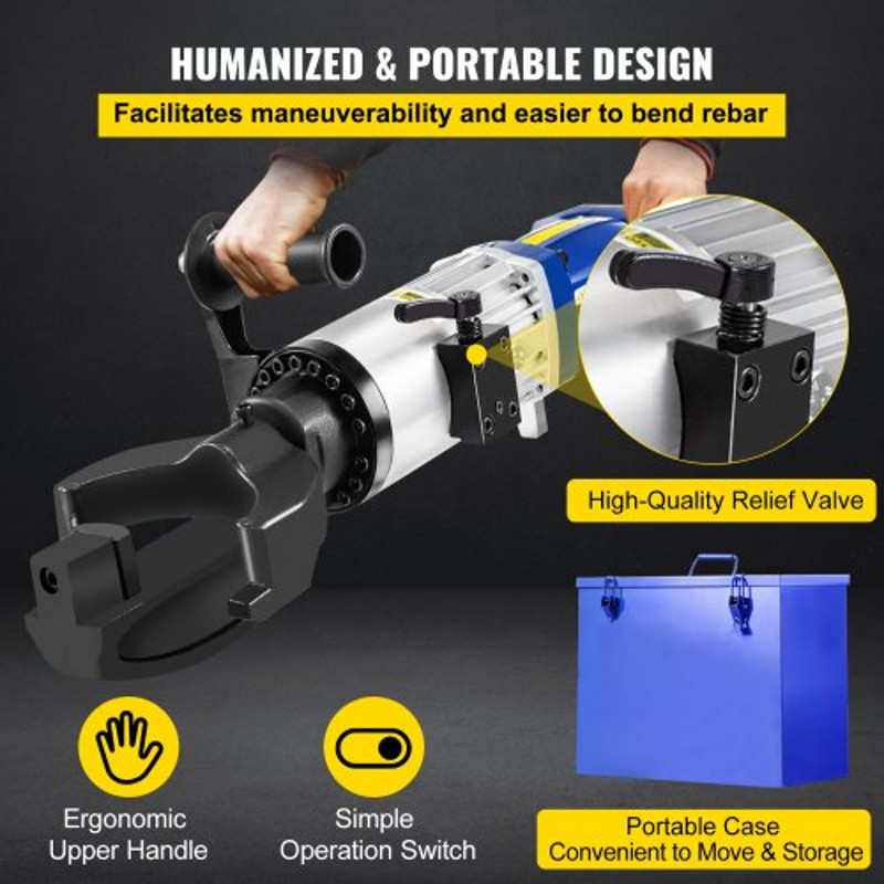 22mm Electric Rebar Bender 1200W Hydraulic Handheld Bender For Steel Rods Rebars 090 Bending In 5 6