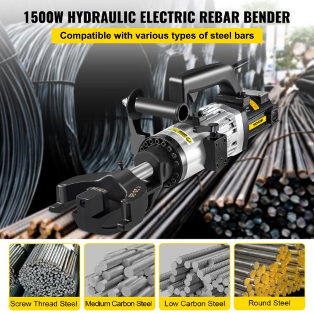 15 KW Electric Rebar Bender 1 25 Mm Hydraulic HandHeld Steel Bender Bends Rebar In 5 Seconds 2