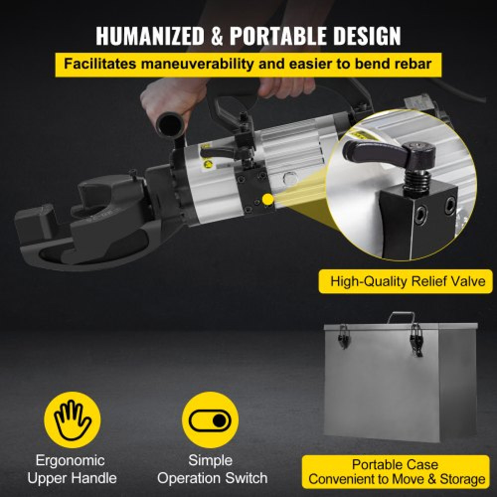 15 KW Electric Rebar Bender 1 25 Mm Hydraulic HandHeld Steel Bender Bends Rebar In 5 Seconds 6