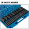1/2" Drive Impact Socket Set, 26-Piece Metric Deep 6-Point Sockets (10mm-36mm) - Cr-V Alloy Steel with Storage Cage
