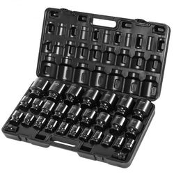 3/4" drive impact socket set, 29-piece 6-point sae sockets (3/4" to 2-1/2") | cr-m0 steel with storage cage