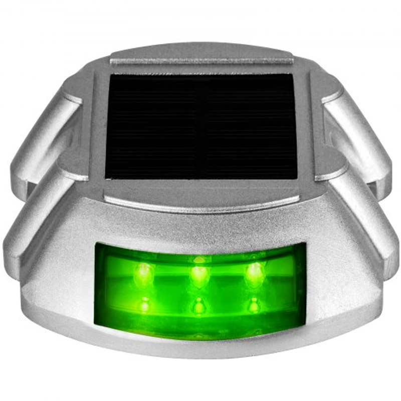 Solar Deck Lights Waterproof 4Pack Wireless Dock Lights With 6 Bright Green LEDs For Path Garden Wa 7