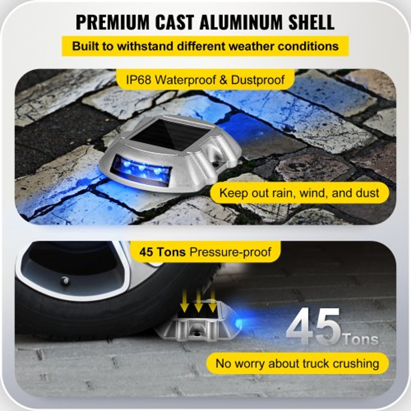 Solar Dock Lights 24Pack UltraBright Blue LED Pathway Markers For Driveway Sidewalk Steps 4