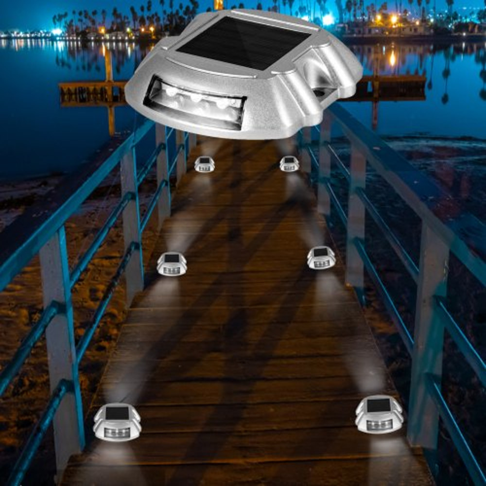 24Pack Solar Driveway Lights Bright White Waterproof Wireless Dock Lights With 6 LEDs For Path Gard 0