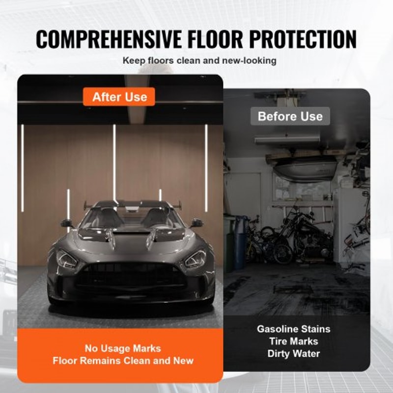 49x19ft AntiSlip Vinyl Garage Flooring Roll Diamond Texture Gray Garage Mat For Under Car Gyms Tra 6