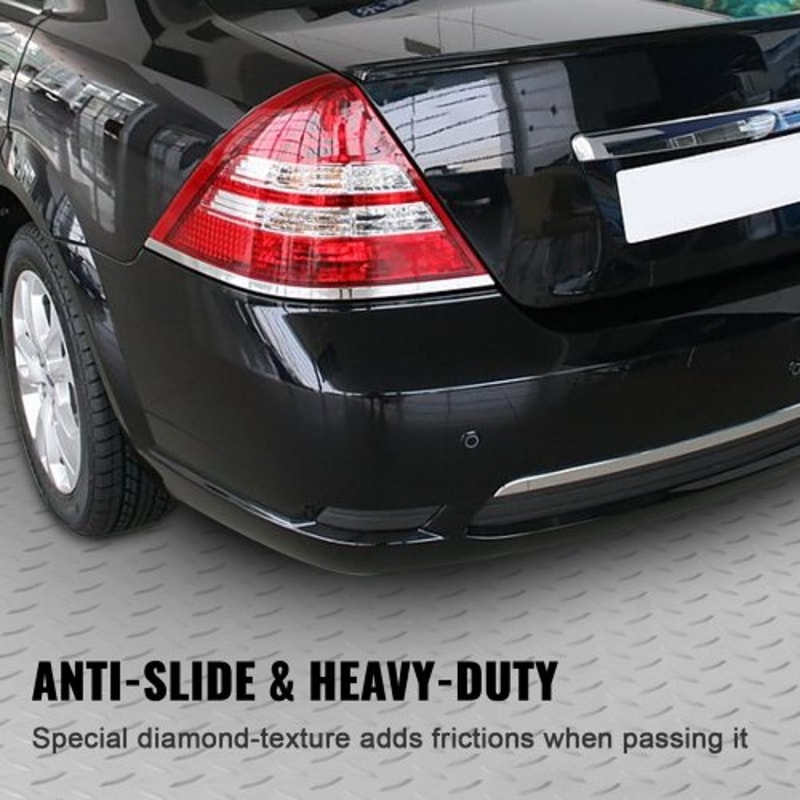 39x65ft Silver PVC Vinyl Garage Flooring Roll AntiSlip Diamond Texture Mat For Cars Gyms Boats Tra 5