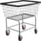 2.5 Bushel Wire Laundry Basket with Wheels, 21"x27"x27.5" Commercial Laundry Cart – Heavy-Duty Steel Frame