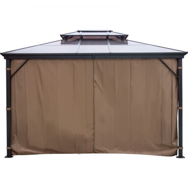 10x10 Hardtop Gazebo With Mosquito Netting Aluminum Permanent DoubleTier Roof Gazebo For Patio Back 9
