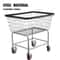 2.5 Bushel Wire Laundry Basket with Wheels, 21"x27"x27.5" Commercial Laundry Cart – Heavy-Duty Steel Frame