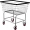 2.5 Bushel Wire Laundry Basket with Wheels, 21"x27"x27.5" Commercial Laundry Cart – Heavy-Duty Steel Frame