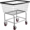 2.5 Bushel Wire Laundry Basket with Wheels, 21"x27"x27.5" Commercial Laundry Cart – Heavy-Duty Steel Frame