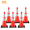 36-Inch Heavy-Duty Traffic Cones (6-Pack), High-Visibility PVC Safety Cones with Black Weighted Base for Construction