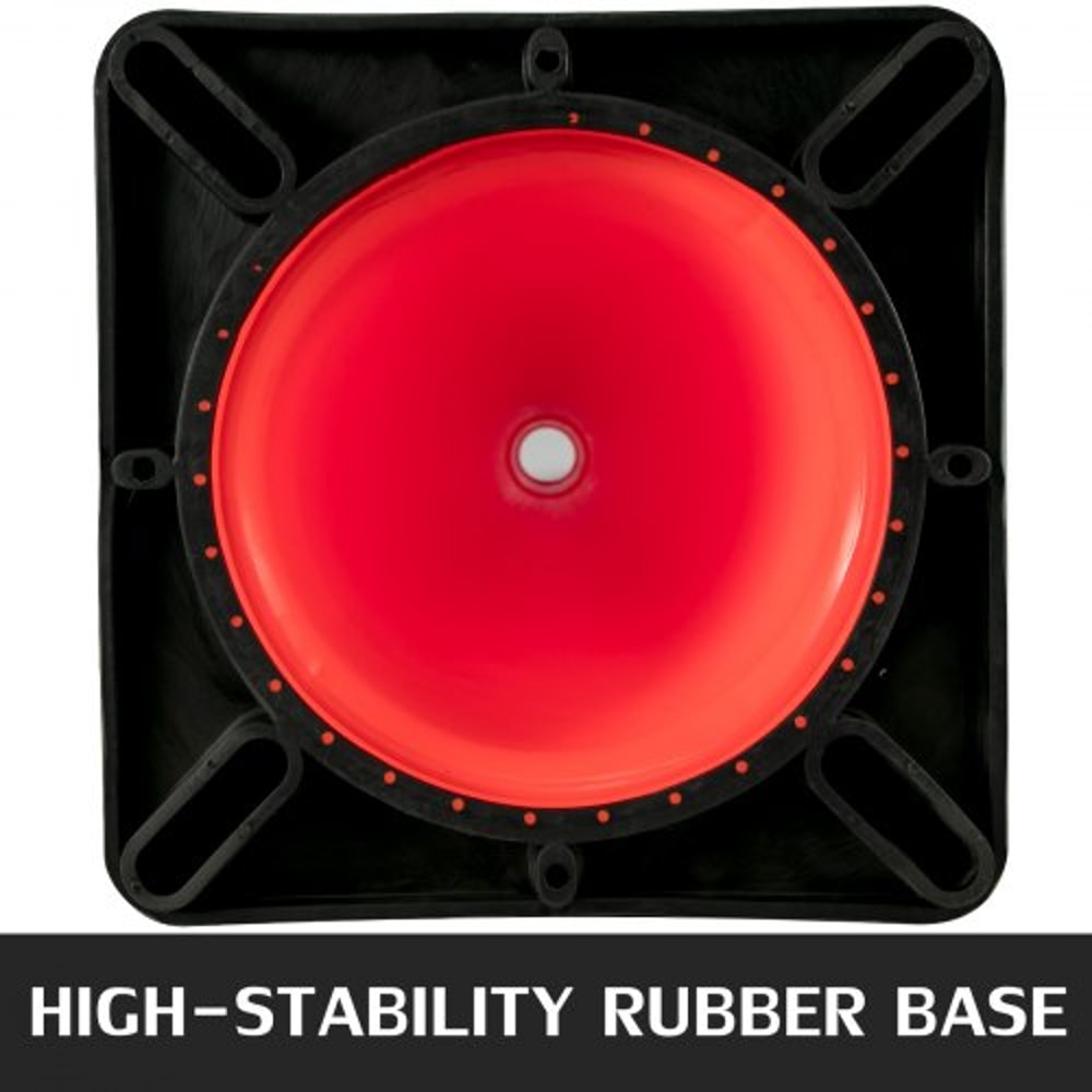 36-Inch Heavy-Duty Traffic Cones (6-Pack), High-Visibility PVC Safety Cones with Black Weighted Base for Construction