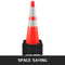 36-Inch Heavy-Duty Traffic Cones (6-Pack), High-Visibility PVC Safety Cones with Black Weighted Base for Construction