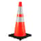 36-Inch Heavy-Duty Traffic Cones (6-Pack), High-Visibility PVC Safety Cones with Black Weighted Base for Construction