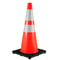 36-Inch Heavy-Duty Traffic Cones (6-Pack), High-Visibility PVC Safety Cones with Black Weighted Base for Construction