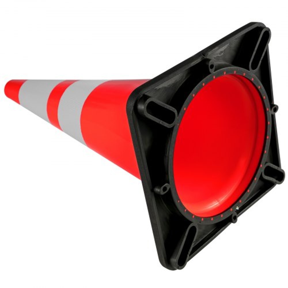 36-Inch Heavy-Duty Traffic Cones (6-Pack), High-Visibility PVC Safety Cones with Black Weighted Base for Construction