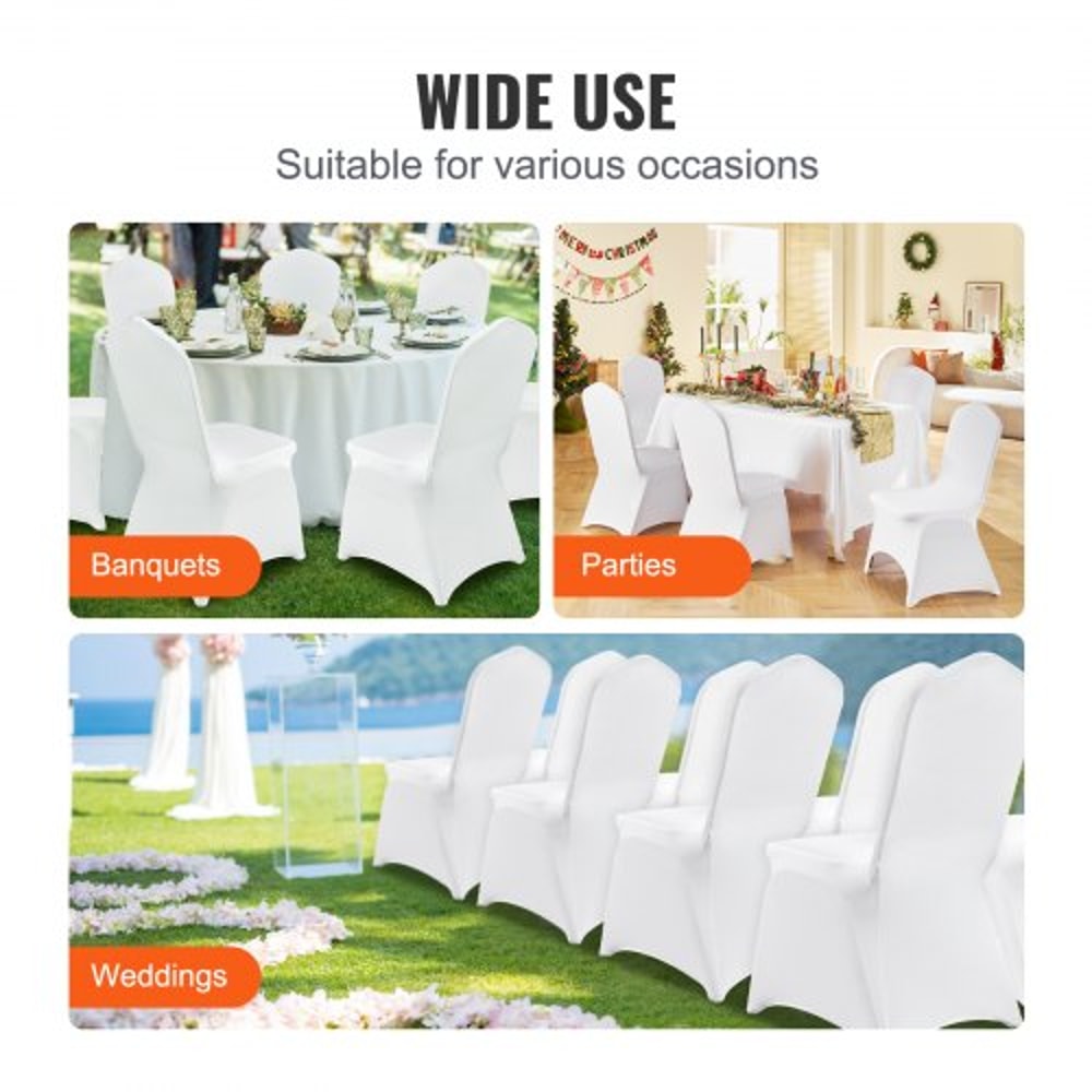 50Piece Wedding Chair Covers Stretchable Spandex Slipcovers With Arched Front Design For Banquets E 6