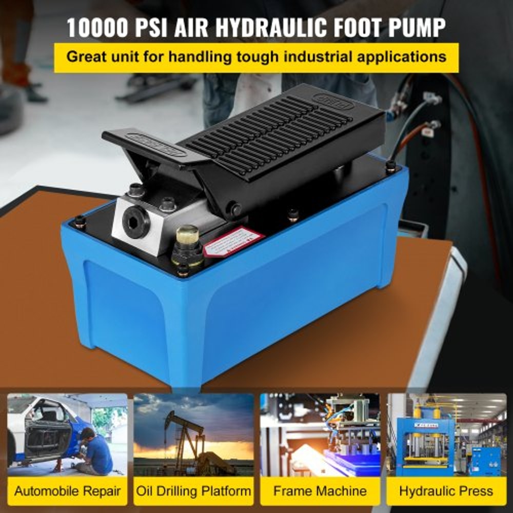 10000 PSI Air Over Hydraulic Pump FootActuated Industrial Pump With 656ft Hose 12 Gal Reservoir Fo 2