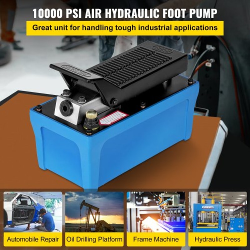 10000 PSI Air Over Hydraulic Pump FootActuated Industrial Pump With 656ft Hose 12 Gal Reservoir Fo 2