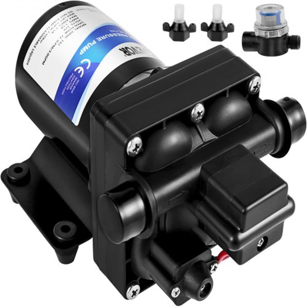 12V DC Diaphragm Water Pump 3 GPM SelfPriming RV Pump With 45 PSI Pressure Switch Filter For Marin 0