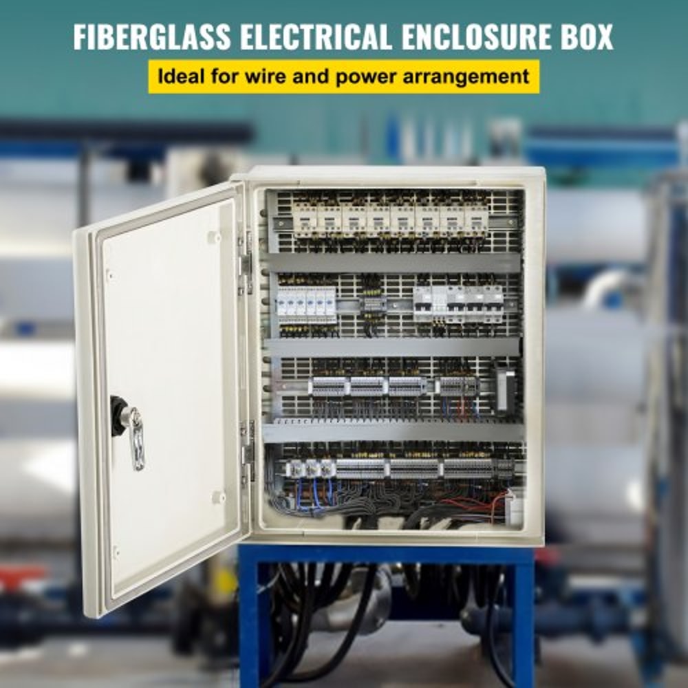 HeavyDuty Fiberglass Electrical Box 12x10x6 IP66 Rated Weatherproof Enclosure With Locking Hinge G 2