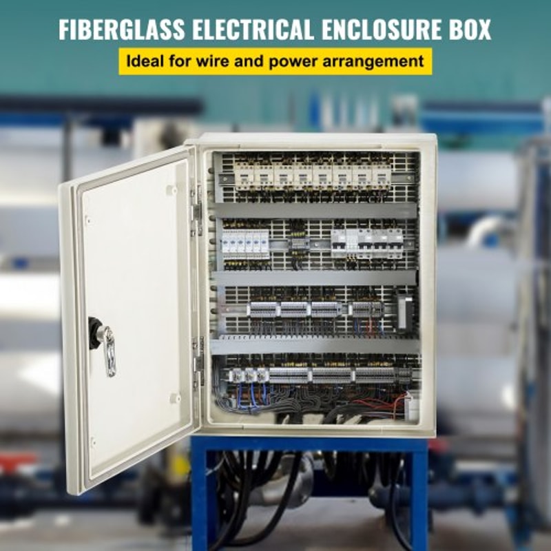 HeavyDuty Fiberglass Electrical Box 12x10x6 IP66 Rated Weatherproof Enclosure With Locking Hinge G 2