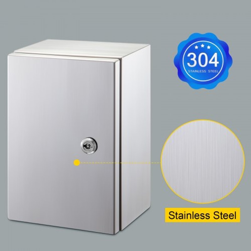 304 Stainless Steel Electrical Box 16x12x8 Heavy Duty NEMA 4X IP66 Enclosure With Reinforced Lock 2
