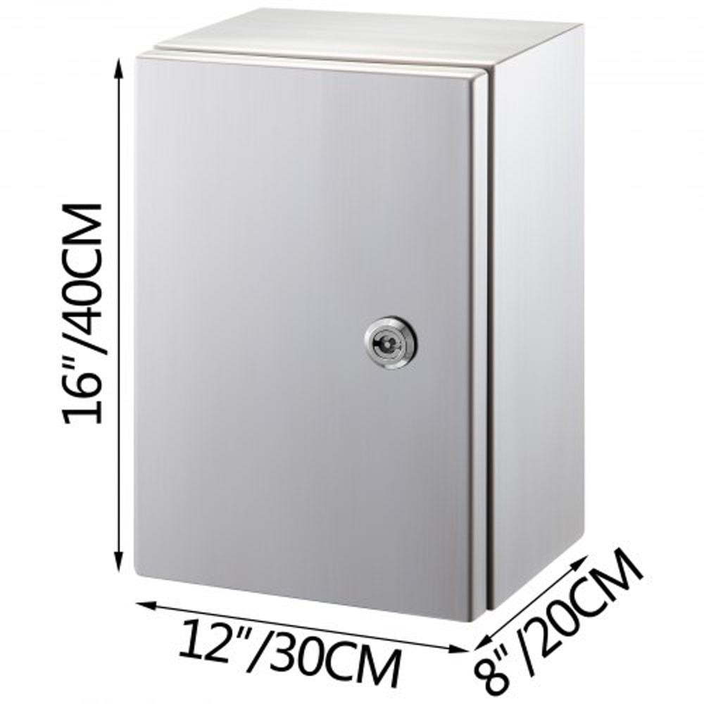 304 Stainless Steel Electrical Box 16x12x8 Heavy Duty NEMA 4X IP66 Enclosure With Reinforced Lock 7