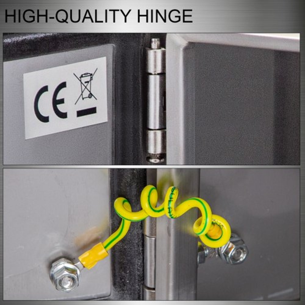 Heavy-Duty 304 Stainless Steel Electrical Box, 12x12x8" NEMA 4X Rated, IP66 Waterproof & Dustproof Enclosure