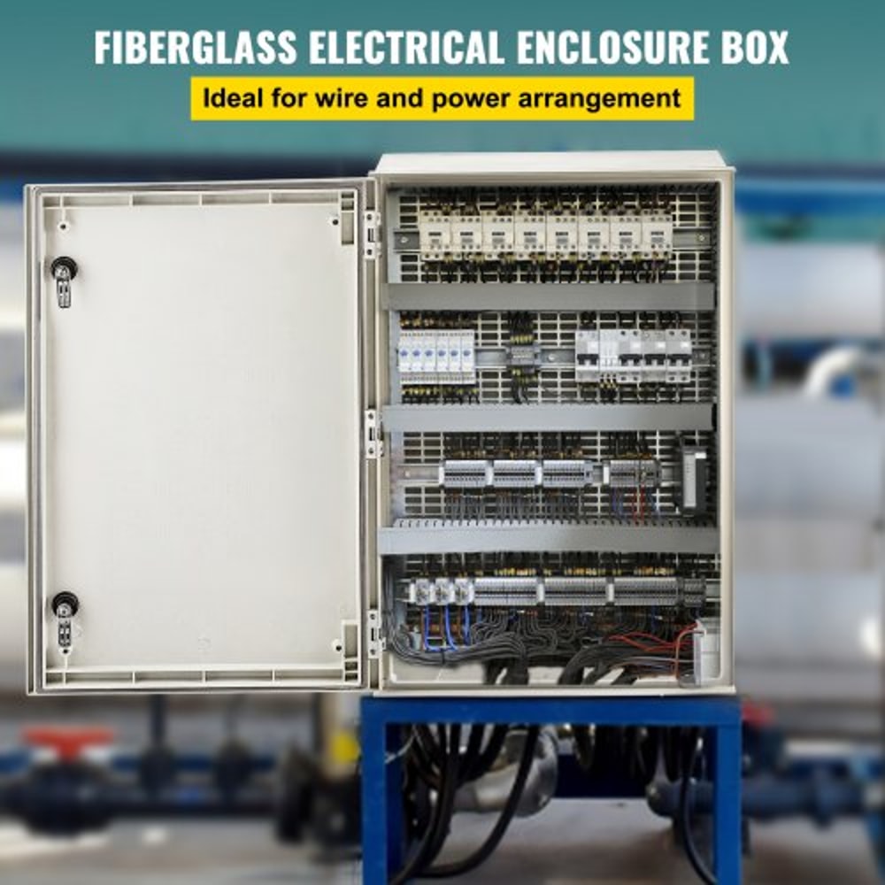 HeavyDuty Fiberglass Electrical Box 60x40x23 Cm NEMA 4X Rated IP66 Waterproof Enclosure With Reinfo 2