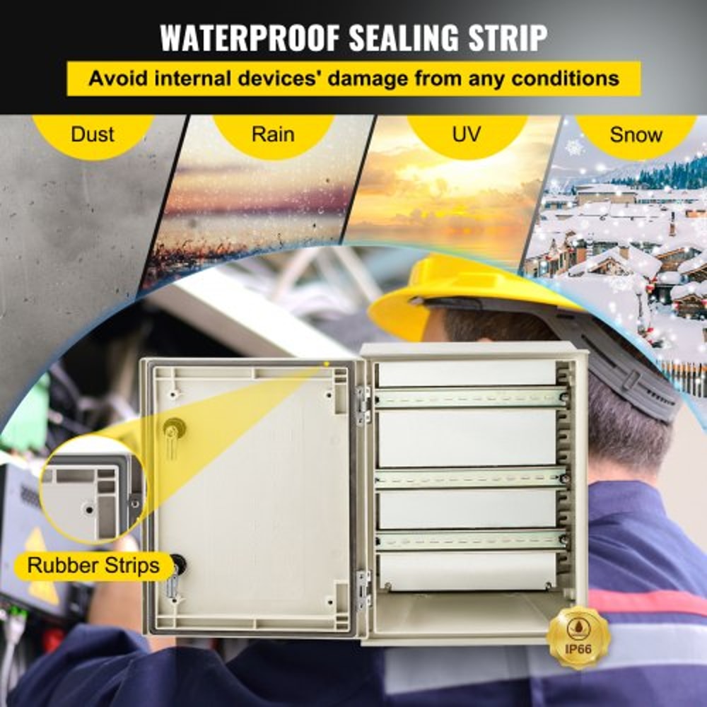 HeavyDuty 16 X 12 X 8 Inch NEMA 4X Fiberglass Electrical Junction Box IP66 Waterproof Dustproof Ste 4