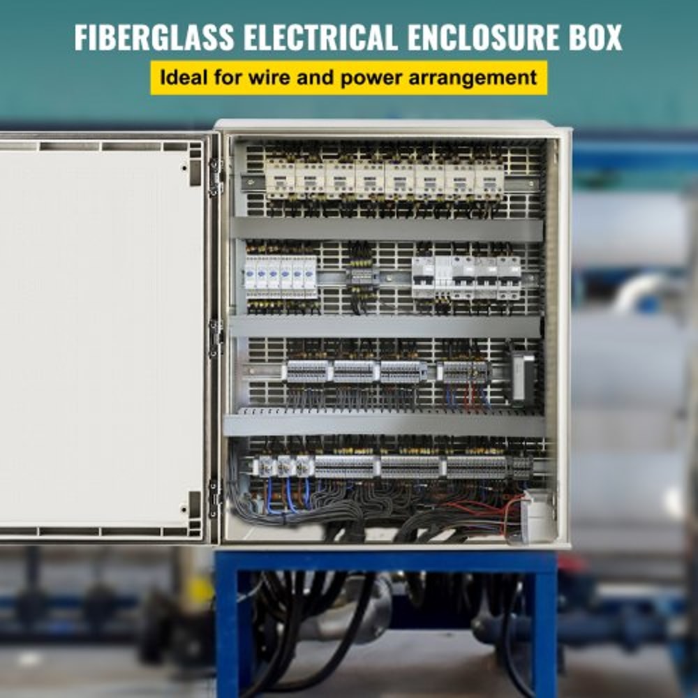 24 X 20 X 9 NEMA 4X Fiberglass Electrical Box IP66 Waterproof Dustproof OutdoorIndoor Junction Box 1