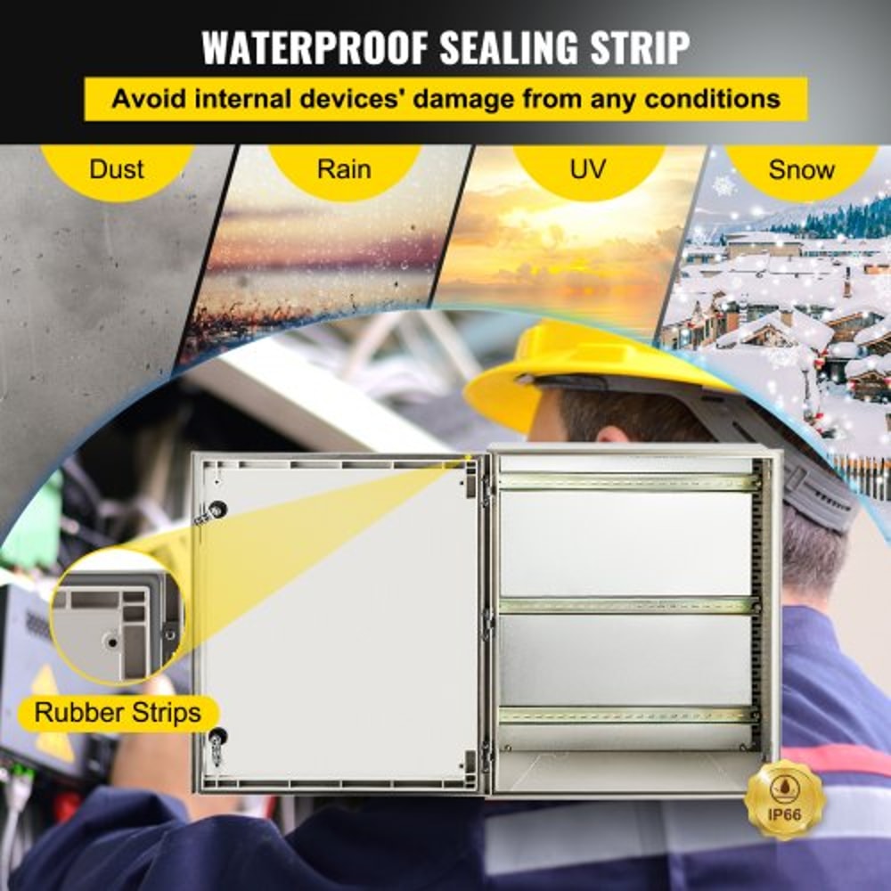 24 X 20 X 9 NEMA 4X Fiberglass Electrical Box IP66 Waterproof Dustproof OutdoorIndoor Junction Box 4