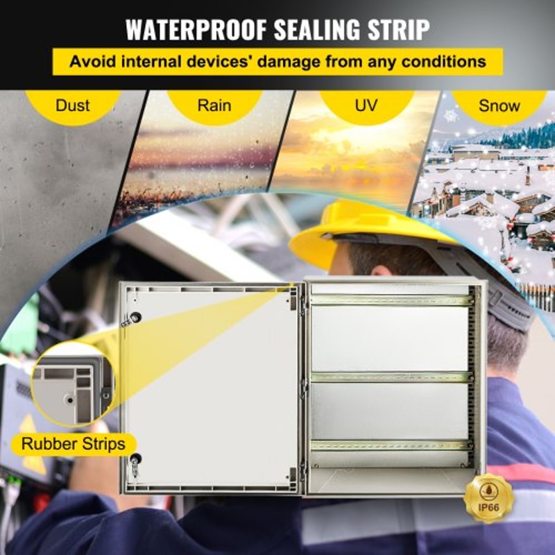 24 X 20 X 9 NEMA 4X Fiberglass Electrical Box IP66 Waterproof Dustproof OutdoorIndoor Junction Box 4