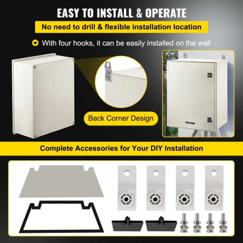 24 X 20 X 9 NEMA 4X Fiberglass Electrical Box IP66 Waterproof Dustproof OutdoorIndoor Junction Box 6