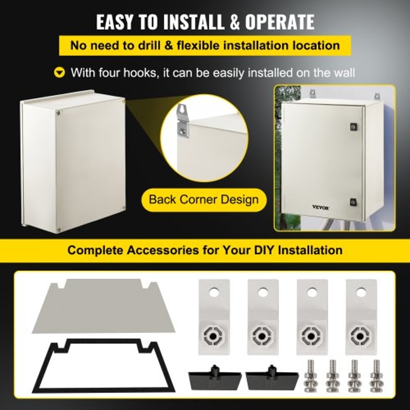 24 X 20 X 9 NEMA 4X Fiberglass Electrical Box IP66 Waterproof Dustproof OutdoorIndoor Junction Box 6