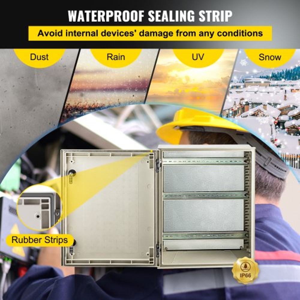 HeavyDuty 197 X 157 X 79 Inch NEMA 4X Fiberglass Junction Box IP66 Waterproof Dustproof Hinged Elec 5