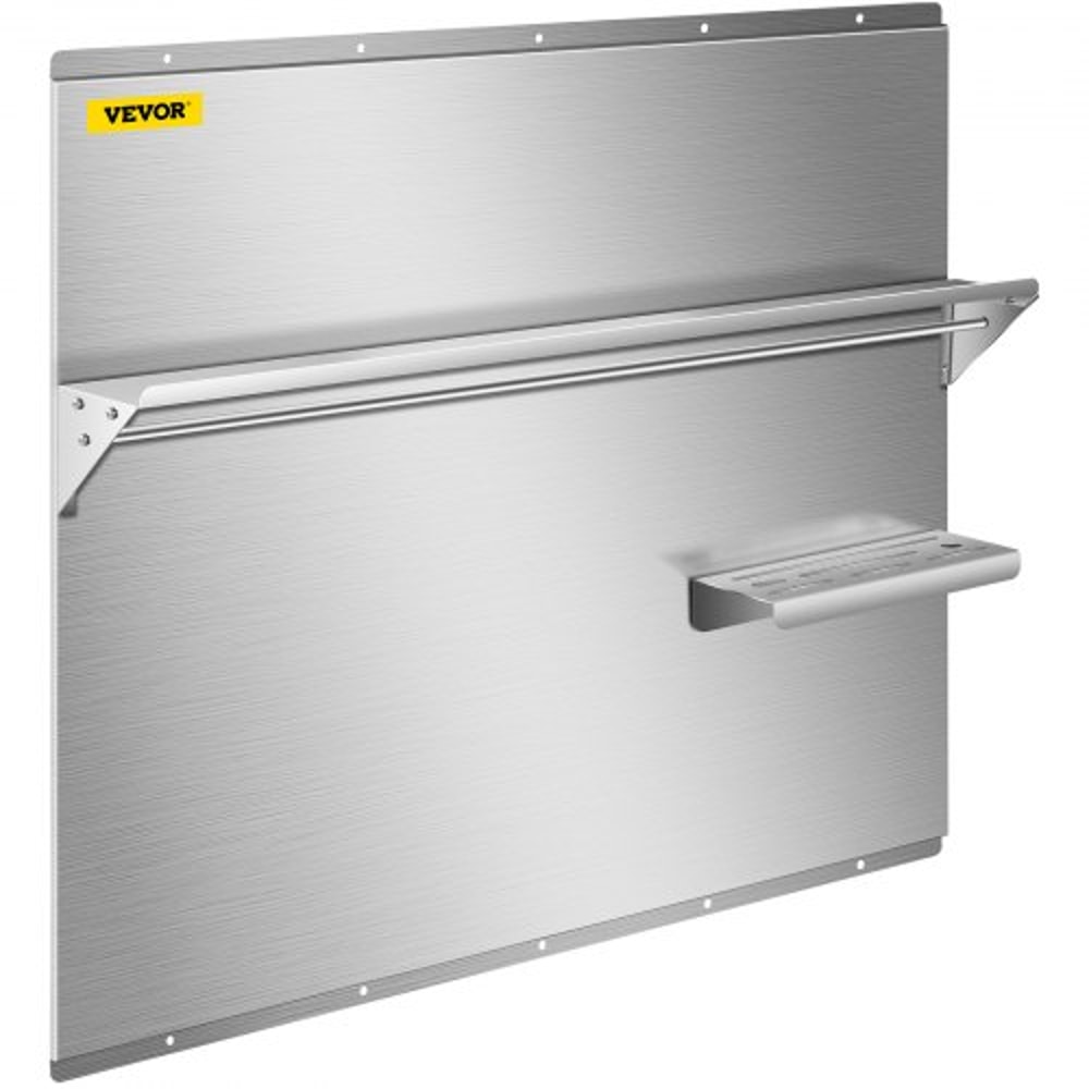 36 X 307 Stainless Steel Backsplash For Range Hood Silver Splash Plate With Builtin Storage Shelf 7