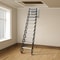 Black Pulldown Attic Stairs 12Step WallMounted Folding Stairs For Attic Retractable Ladder With Arm 0