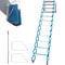 Alloy Attic Access Ladder Blue Pulldown Attic Stairs WallMounted Folding Stairs For Attic 98 Ft Hei 1