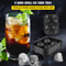 Skull Ice Cube Tray, Grid Flexible Black Silicone Ice Mold with Lid & Funnel for Whiskey, Cocktails, Chocolate