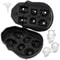 Skull Ice Cube Tray, Grid Skull Ice Ball Maker, Flexible Black Silicone Ice Tray with Lid & Funnel for Halloween