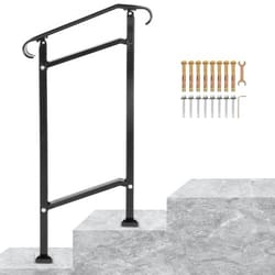 wrought iron handrail for outdoor stair railing with adjustable front porch railings for concrete steps or wood stairs